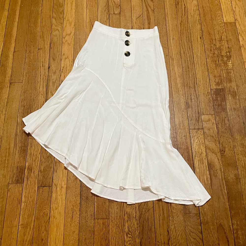 Zara White Asymmetrical Skirt